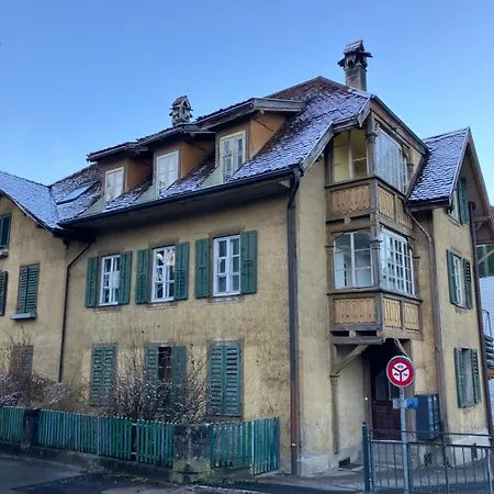 Old Rustic Simple Swiss Flat 60m2 Authentic Center Parking Small Bath 公寓 布格多夫